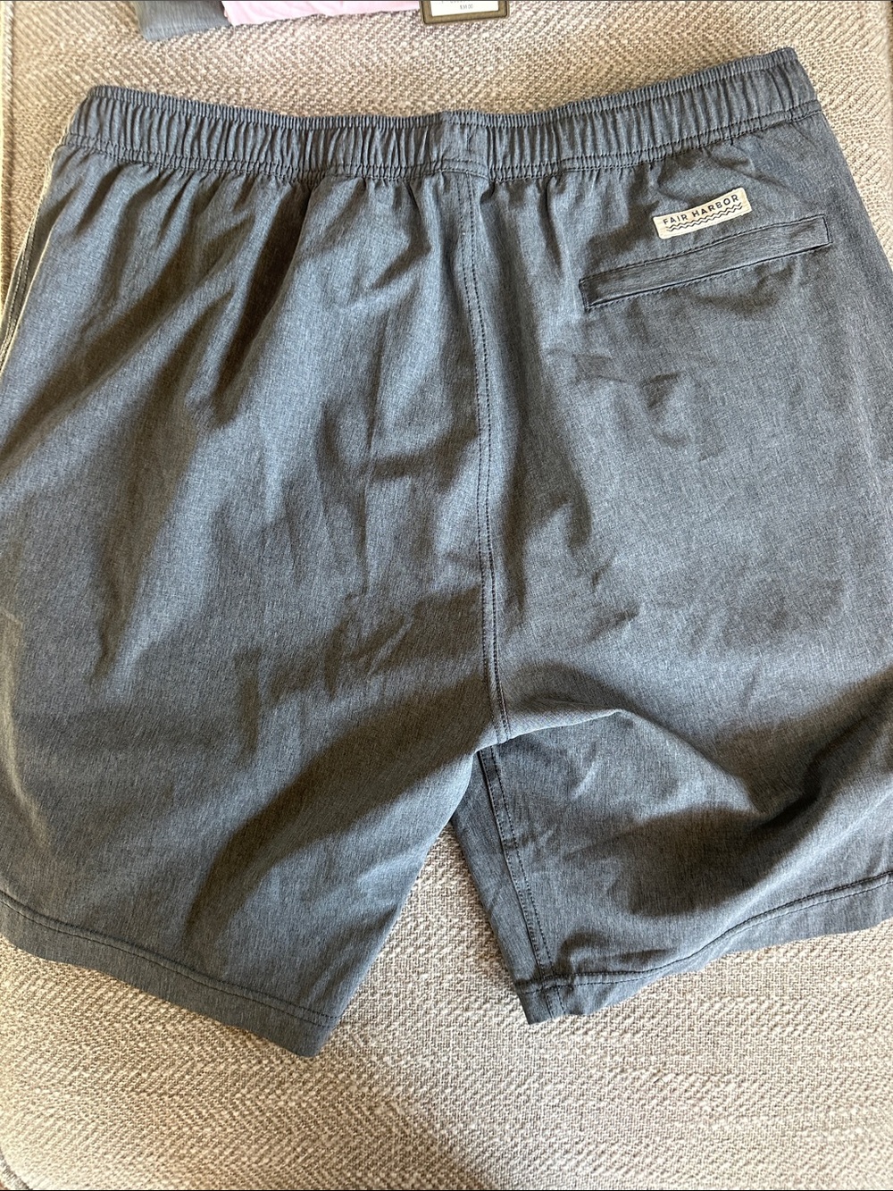 Fair Harbor Men's Gray Elastic-Waist Hybrid Shorts